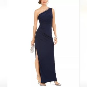 Adrianna Papell One Shoulder Jersey Gown 14
